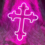 USB-Powered LED Neon Cross Sign