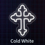 USB-Powered LED Neon Cross Sign
