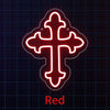 USB-Powered LED Neon Cross Sign