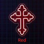 USB-Powered LED Neon Cross Sign