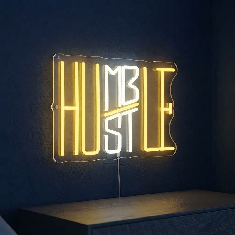 Humble Hustle Neon Wall Sign