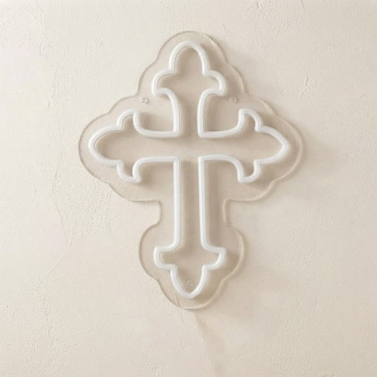 USB-Powered LED Neon Cross Sign