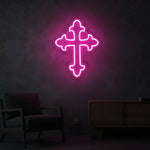 USB-Powered LED Neon Cross Sign